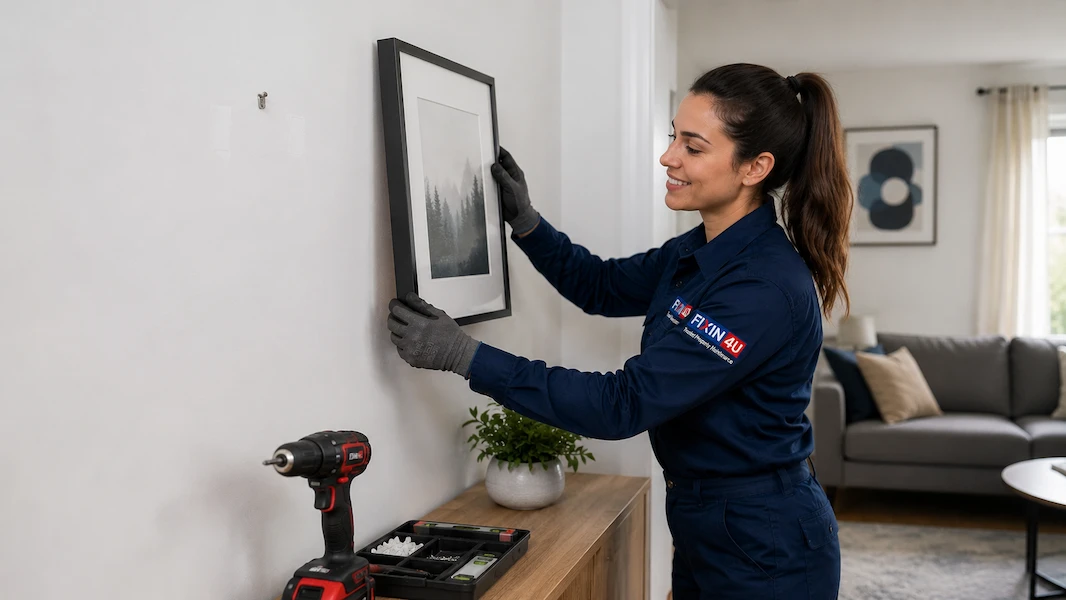 Removal and repositioning of existing wall mounted items